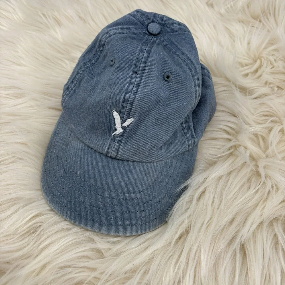 AMERICAN EAGLE HAT Baseball CAP OSFM Blue Green White Logo Strapback Dad Cap